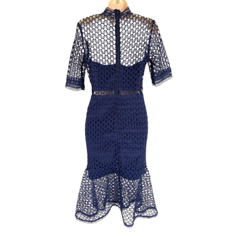 Bardot FIONA MESH DRESS French Navy 6 - Picture 4 of 12